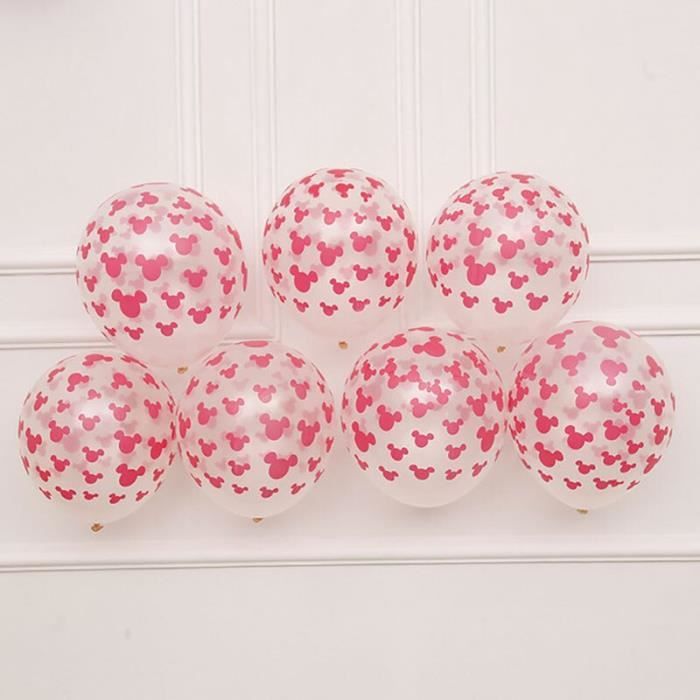MC1371 10 pièces ballon Transparent rouge noir Mickey Minnie tête Latex ballons anniversaire bébé 1st fête décorations ballons gon