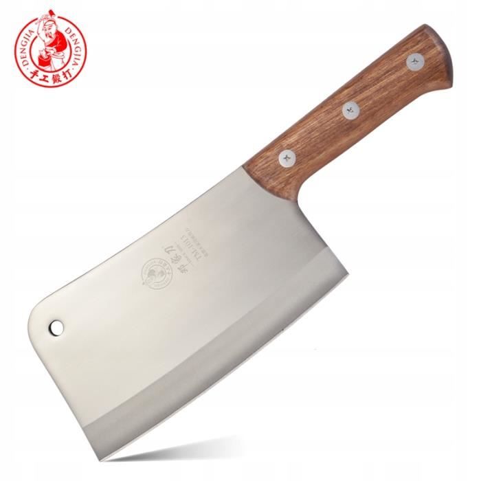 DENG couteau de boucher à la main en acier inoxydable forgé hachoir de cuisine ménage poisson os viande couperet pour poulet