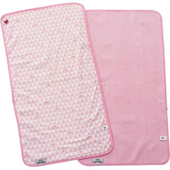 BABYTOLOVE Set de 2 serviettes à langer Pink Heart