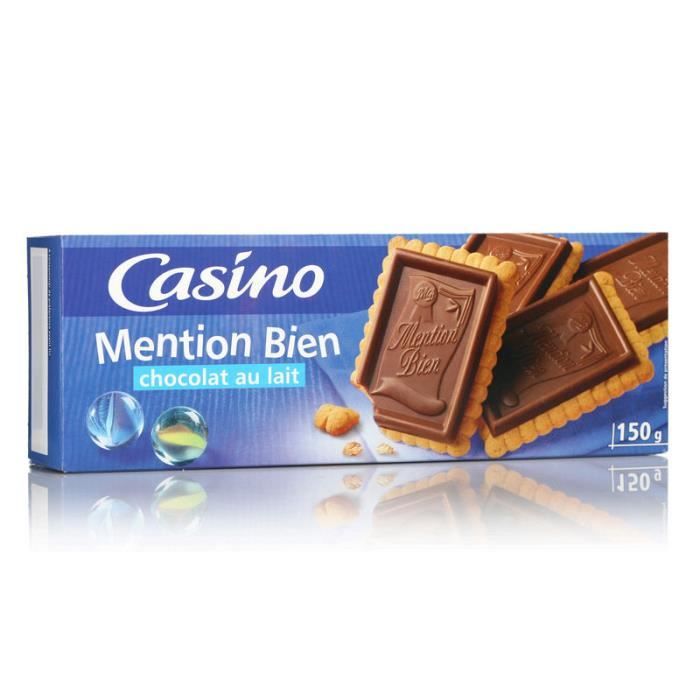 Mention Bien Biscuits tablette chocolat au lait - 150 g