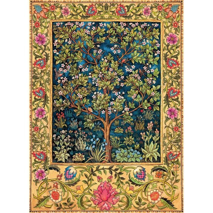 Puzzle 1000 pièces : Tapisserie de l'arbre de vie, William Morris Coloris Unique