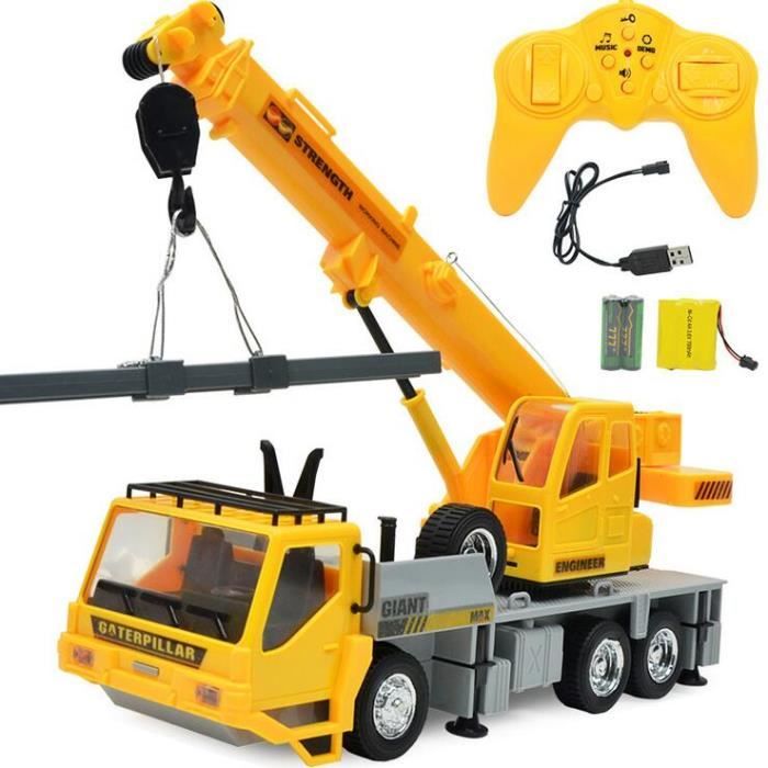 Engin de Chantier Jouet Camion Grue Radiocommandée Cadeau pour Enfant