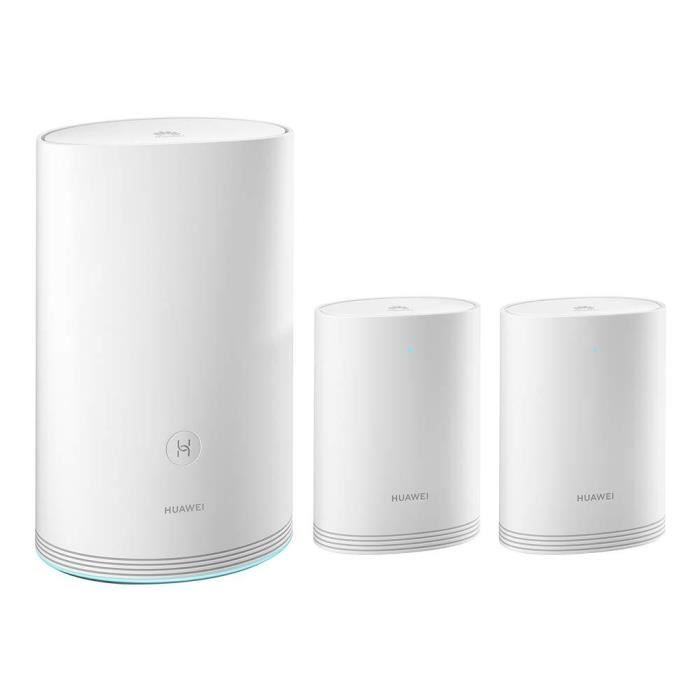 HUAWEI Wi-Fi Q2 Pro (1 Base + 2 Satellites) Système Hybride Wi-Fi Maillé 5GHz et CPL Un Seul Réseau pour Tout Votre Foyer Plug &