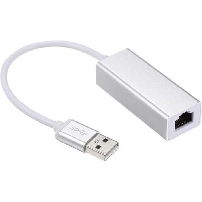 Adaptateur réseau Carte réseau externe USB 2.0 vers adaptateur Ethernet RJ45 10/100 / 1000Mbps compatible avec les ordinateurs por