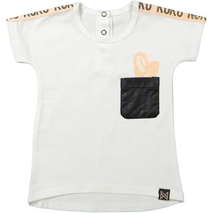 KOKO NOKO T-Shirt Blanc avec poche - Fille
