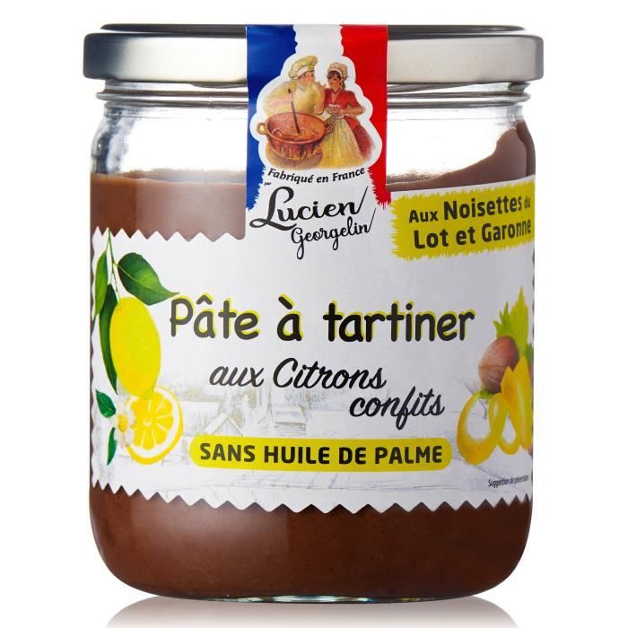LUCIEN GEORGELIN Pâte à tartiner aux noisettes du Lot et Garonne et citrons confits - 400 g