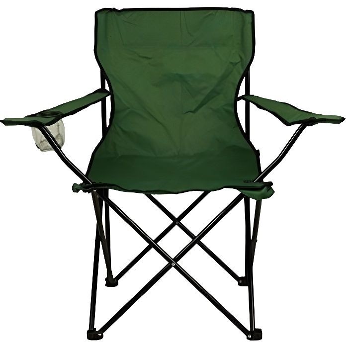 2971 Chaise pliante camping et jardin MIAMI avec pose-verre et canettes (Vert)