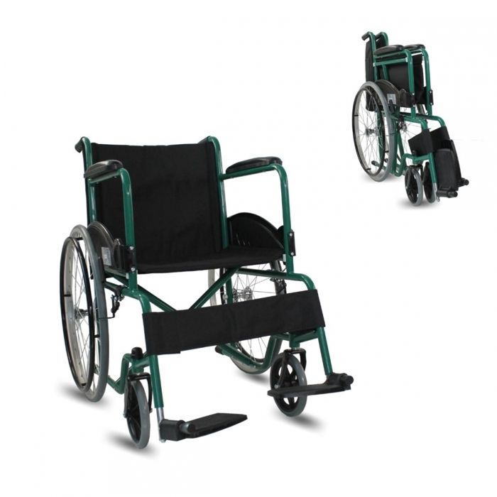 Fauteuil roulant pliable | orthopédique | léger | vert | Alcazaba | Mobiclinic
