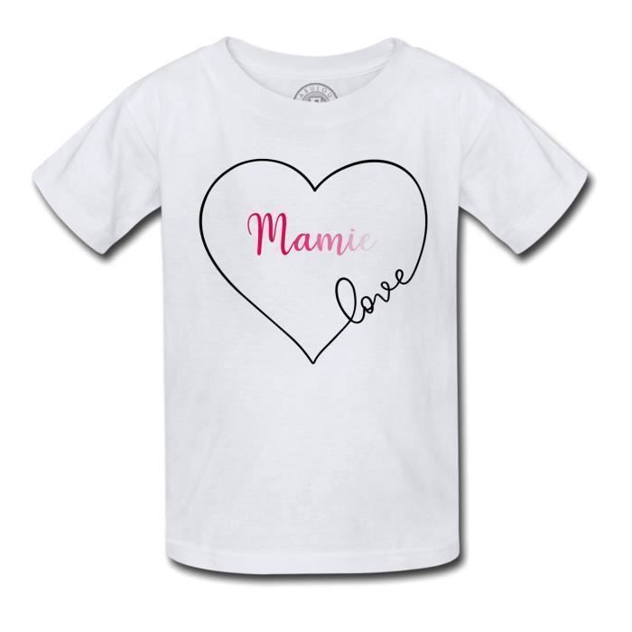 T-shirt Enfant Mamie Love Coeur Amour Grand Mere Tendresse