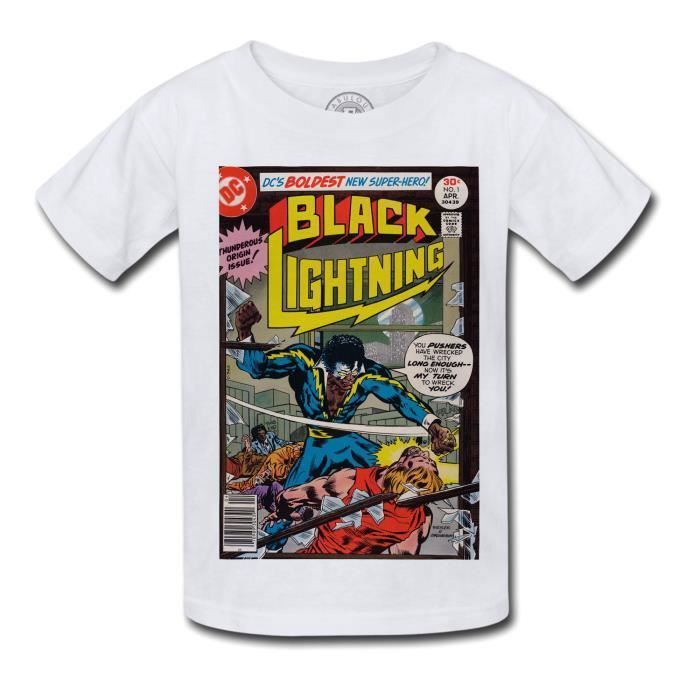 T-shirt Enfant Black Lightning Bande Dessinee Comics Super Hero