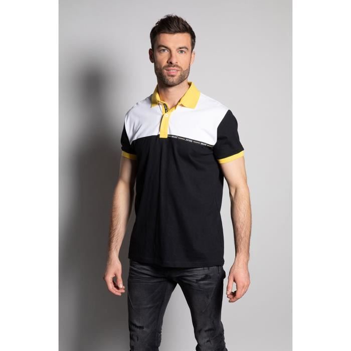 DEELUXE Polo tricolore à manches courtes ACID Black