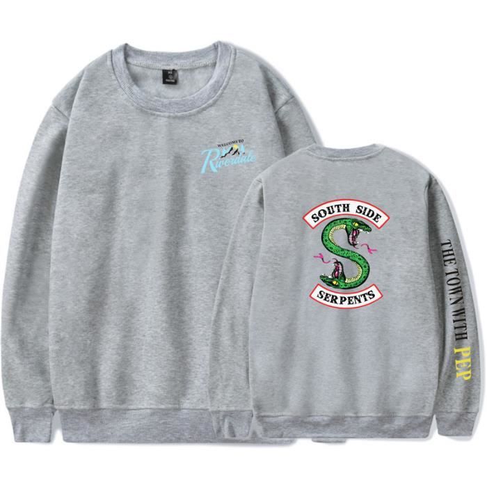 SWEAT Mixte - RIVERDALE - Confortable périphérique Personnalité Impression SWEAT - gris WX™