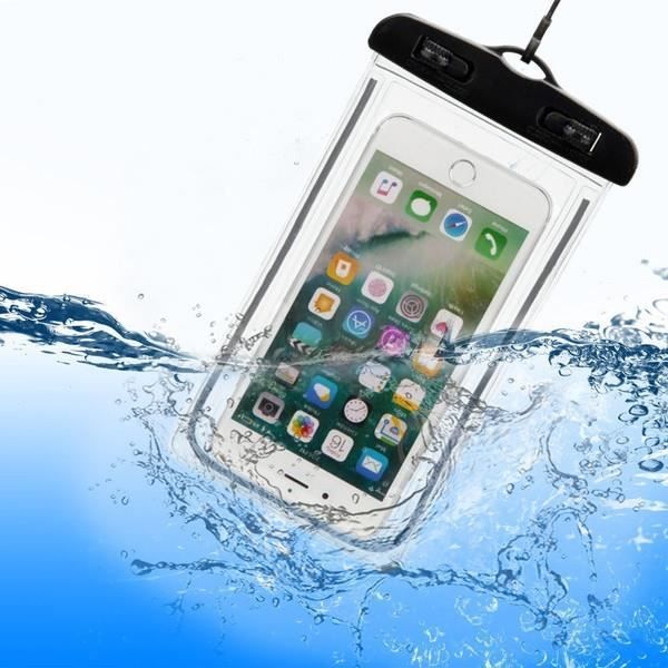 Pochette Etanche Tactile pour IPHONE 12 Smartphone Eau Plage IPX8 Waterproof Coque (NOIR)