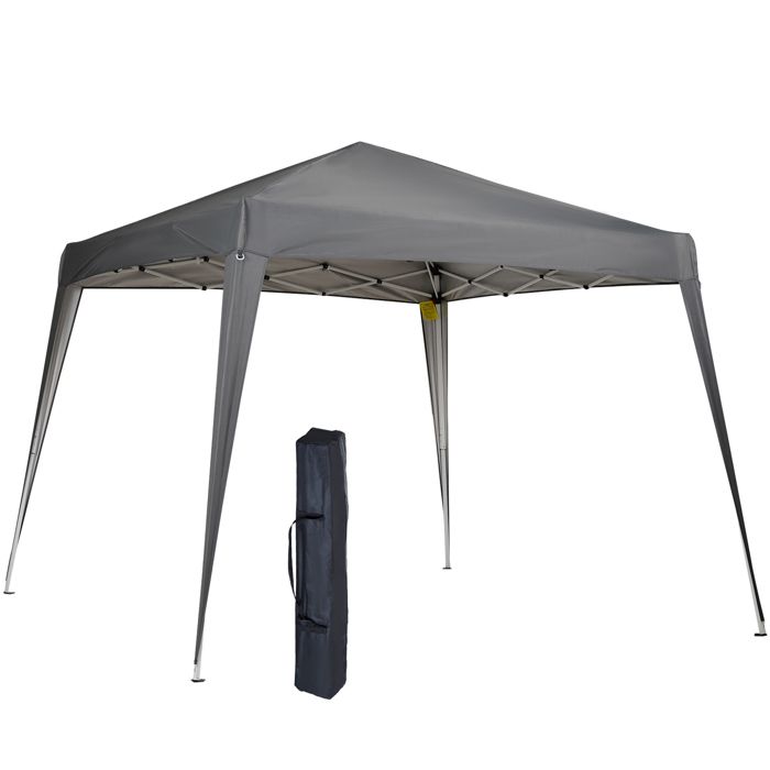 Tonnelle barnum de jardin pop-up pliant 3L x 3l x 2,4H m acier polyester imperméabilisé anti UV avec sac de transport gris
