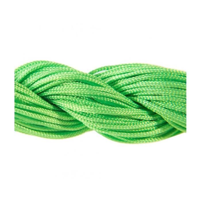 Accessoires création fil nylon 1 mm pour bracelet shamballa écheveau 24 mètres Vert fluo Vert Fluo