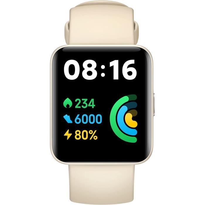 Xiaomi Redmi Watch 2 Lite Blanc 100+ modes Sport 10 jours d'autonomie de batterie GPS Écran 1,55 pouce Résistance à l'eau de 5 ATM