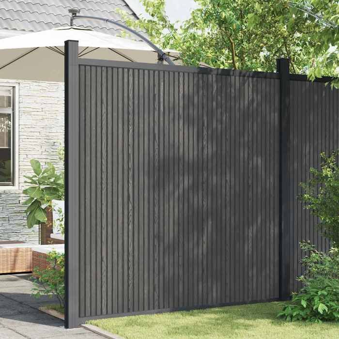 vidaXL Panneaux de Clôture Barrière de Protection Brise-vue Écran dIntimité de Terrasse Jardin Patio Extérieur Gris 4003980