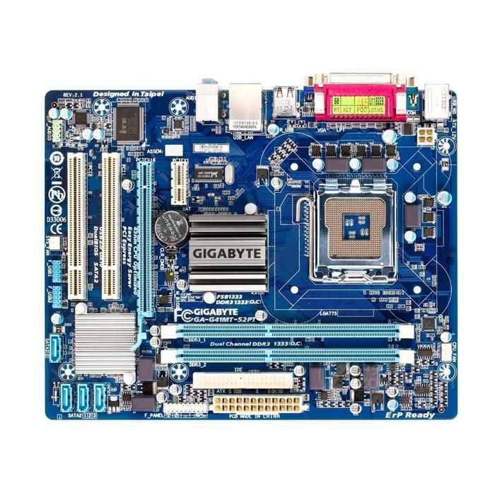 Carte mère GIGABYTE GA-G41MT-S2PT Intel G41 Socket LGA775 2xDDR3 SDRAM 8GB Micro ATX - Gigabyte