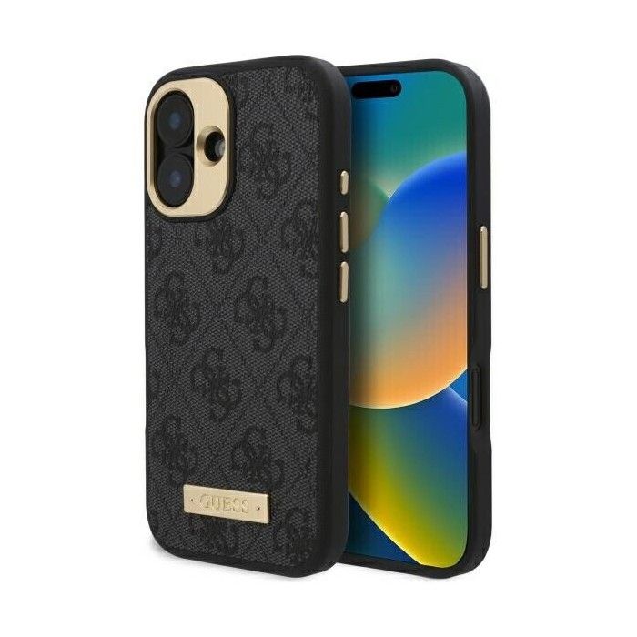 Coque pour iPhone 16 Plus Guess Hardcase 4G Logo Plate MagSafe GUHMP16MU4GPRB - vue 2