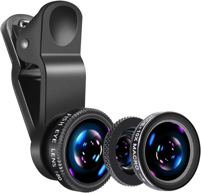 Kit Objectif Téléphone 2 En 1 : Macro 12,5x Ultra Détail & Grand Angle 0,45x - Lentille Universelle Pour Smartphones