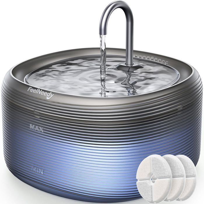 Meilleurs prix pour Fontaine A Eau Chat 3,2L Fontaine À Eau Pour Chat Ronde Avec Et,Distributeur D'Eau Chat Silencieux Avec Led,2 Modèles Débit D'Eau