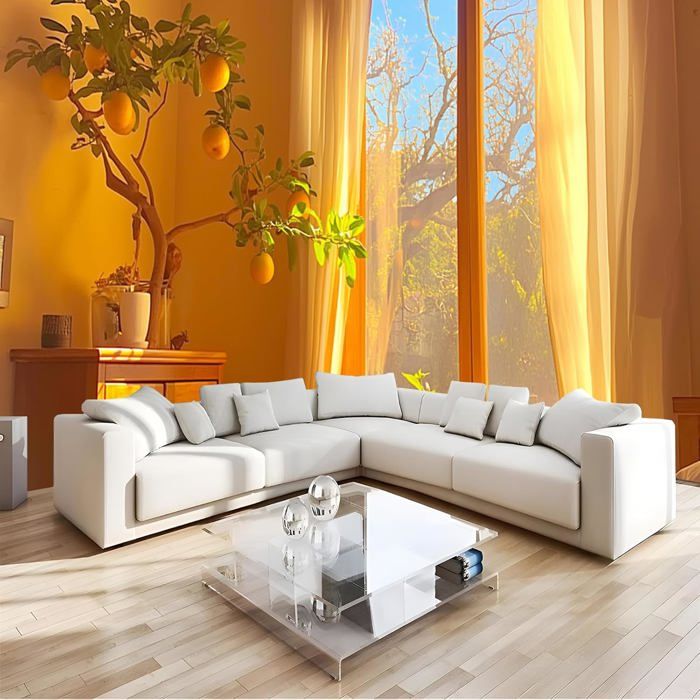 Papier Peint panoramique 3D Armoire en bois oranger 350cm(L) x 250cm(H) Soie Papier Murale mur jaune Papier Peint Moderne