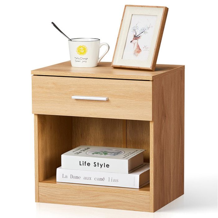 Table de Chevet Table de Nuit Commode Chambre avec 1 Tiroir Convient pour Salon Chambre 39 x 29 x 41 cm Chêne Table de Chevet Table de Nuit Commode Chambre avec 1 Tiroir Convient pour Salon Chambre 39 x 29 x 41 cm Chêne