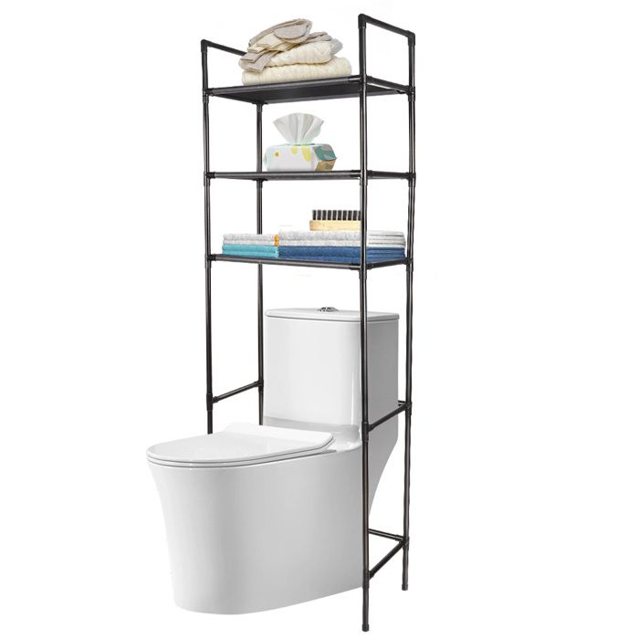 Etagère de salle de bain (pièce en plastique) le bas peut être placé sur les toilettes structure à 4 pieds pied stable HUOLE