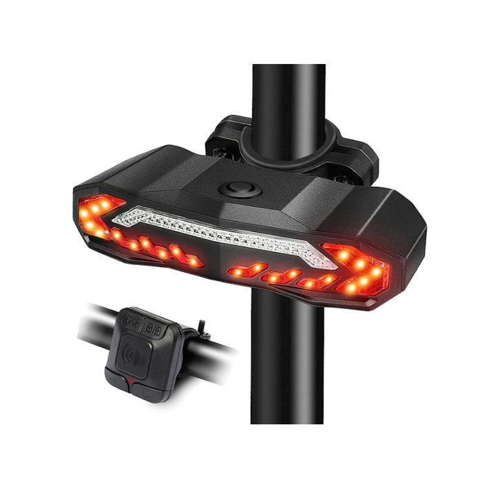 Feu arrière pour vélo avec clignotants sans fil avec 32 LED + effet