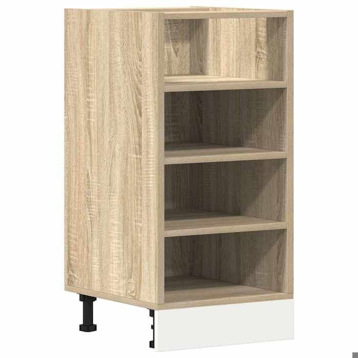 Meuble bas de cuisine - JILL - Riga - Chêne Sonoma - 40x445x815 cm - Bois dingénierie - Charge max 80 kg