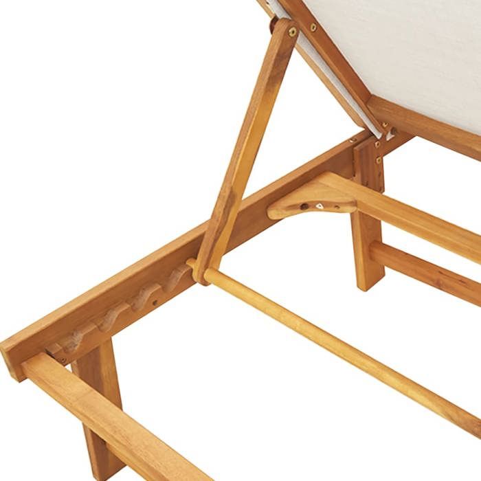Sale 2026 Chaises longues 2 pcs - BURKE - Lit de repos double - gris bois acacia solide et textilène Cc135