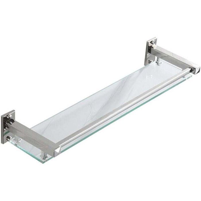 Étagère de douche en verre - ZOR® - 40 cm - Verre trempé - Murale - Rangement avec tablette - Rectangulaire Étagère de douche en verre - ZOR® - 40 cm - Verre trempé - Murale - Rangement avec tablette - Rectangulaire