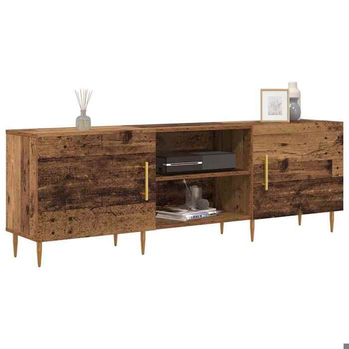Sarazyj®Banc TV - meuble hifi - Marron Meuble TV - Bois Ancien - 150 x 30 x 50 cm - bois dingénierie - 92528