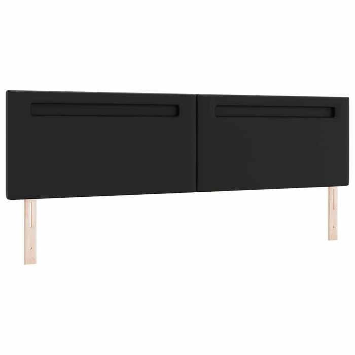Promo 2026 Armoire de tête de lit pour Lit 2 personnes - Tête de lit LED Noir 200cm Cuir synthétique 4758033