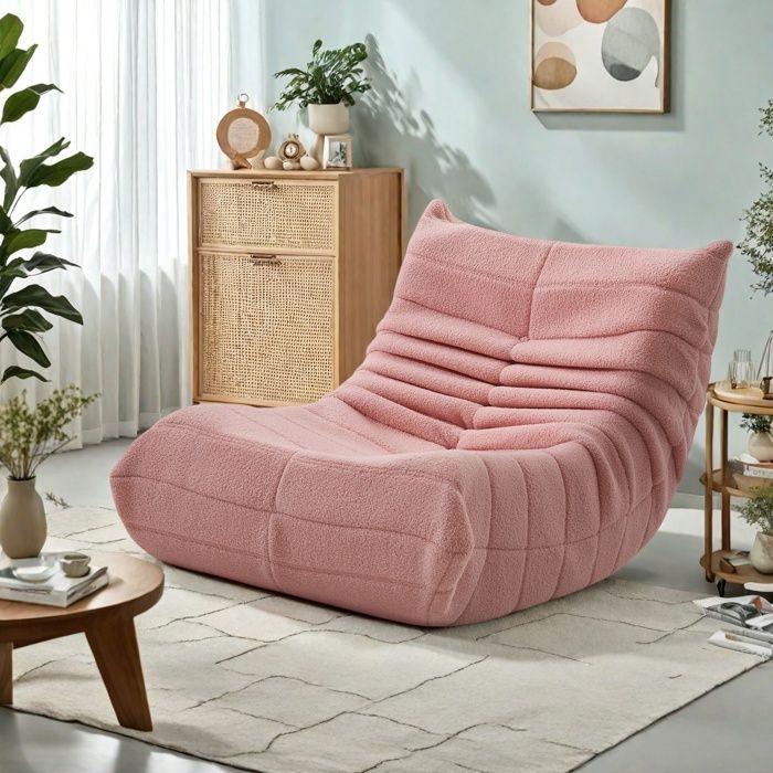 Pouf Poire pour Adultes Pouf Canapé de sol Canapé Paresseux Adultes Confortable Fauteuil Chambre Facilement Transportable Rose