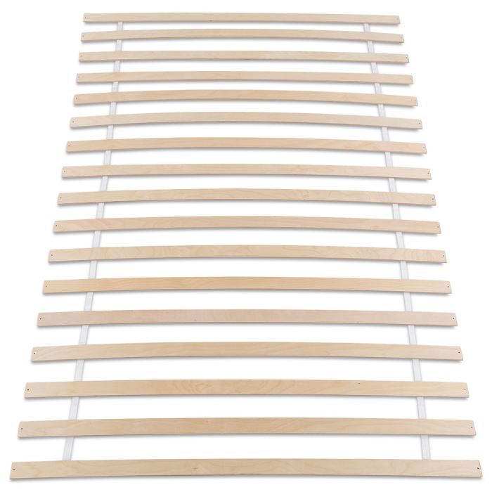 Sommier 140 x 190 et 140 x 200 cm PASIA 17 lattes sans cadre Sommier à lattes pré-percées pour lit double