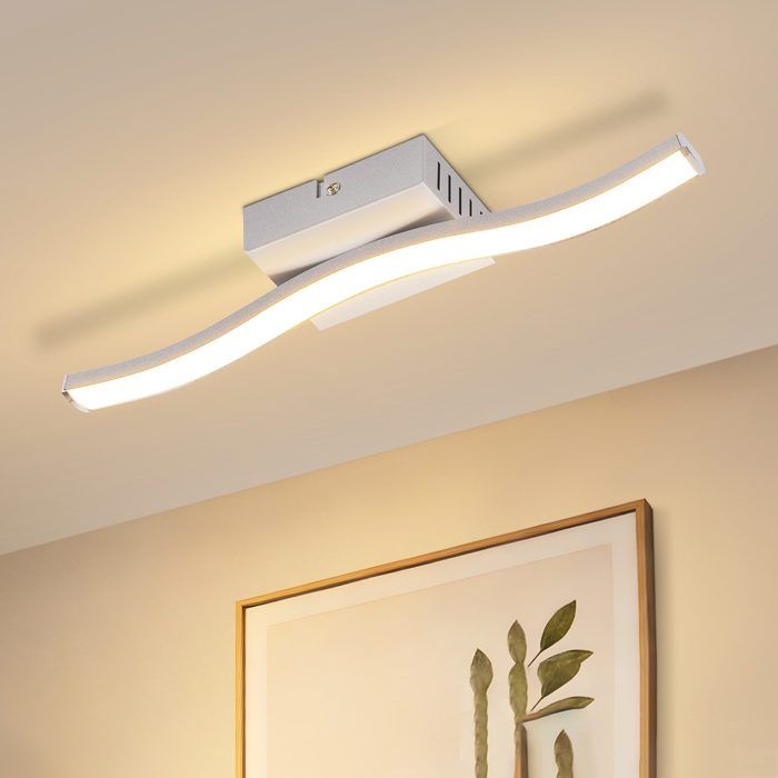 Plafonnier pour couloir - NETTLIFE - Nettlife - 6 W - 3000 K (blanc chaud) - Design ondulé