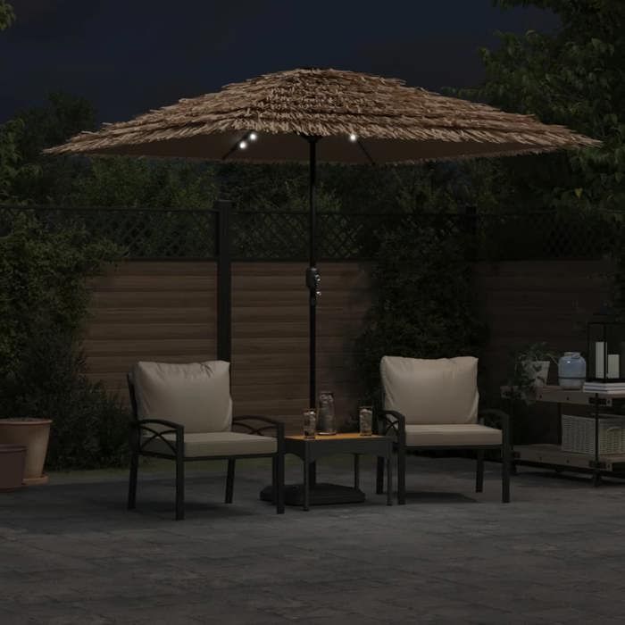 Promotion mars * Parasol de jardin - ANTI-UV - Parasol Réglable - Pour dextérieur - avec LED et mât en acier marron 248x248x248cm