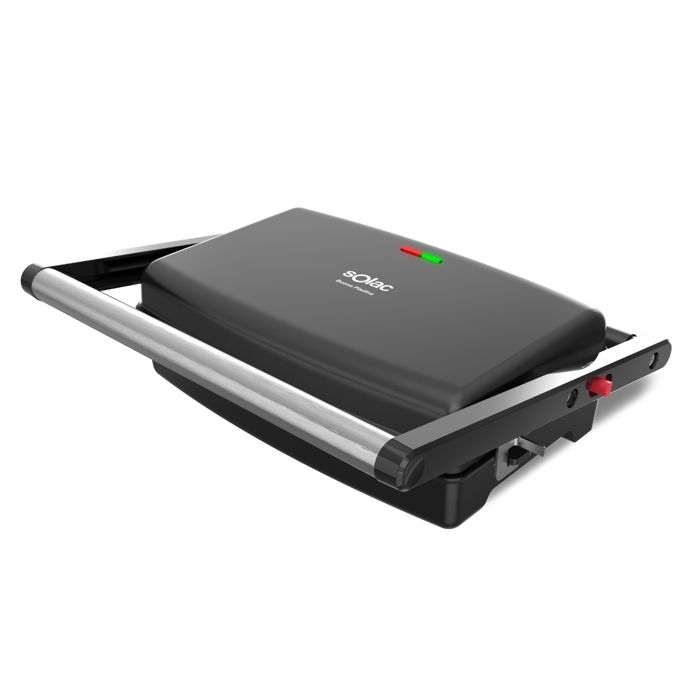 Grill électrique - Solac - 1500 W - Plaques antiadhésives 275 x 18 cm - Ouverture 180° - Bac récupérateur de graisses