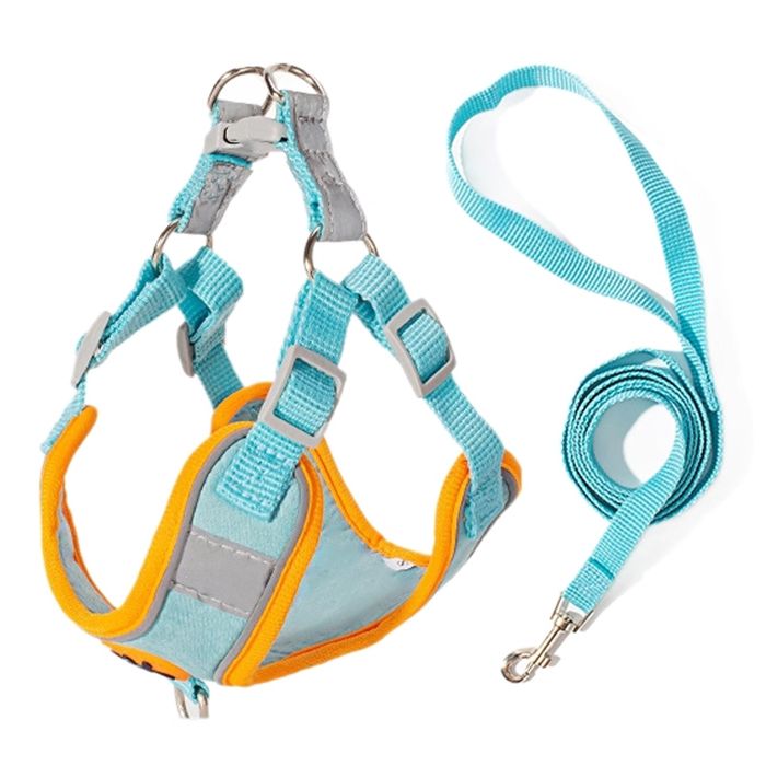 Harnais chien tour de poitrine  - TCHOUPIN -  54-64 cm avec sangles en maille douce adapté aux chats et chiens pesant entre 6 et 10