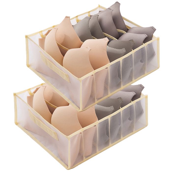 2 Organisateur de tiroir séparateur armoire boîte rangement sous-vêtements 6 compartiments nylon pliable pour dressing .