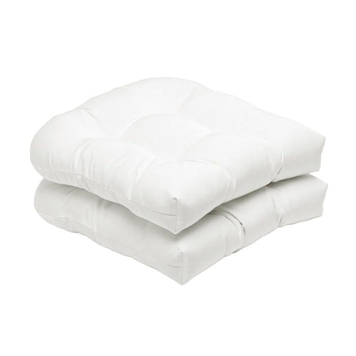 Lot de 2 coussins de siège texturés et capitonnés dossier arrondi imperméables pour fauteuils de jardin ronds .