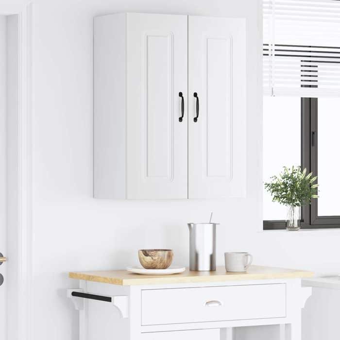 Meuble Rangement - HAOSHOP - Armoire de cuisine avec stockage Kalmar Blanc 60 x 31 x 80 cm&01_40980