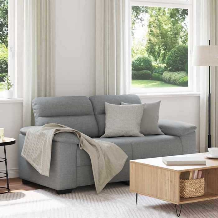Canapé à 2 places gris clair 160x81x84 cm tissu - Cadre durable - design élégant(4900)