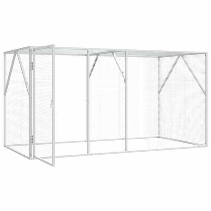Cage pour oiseaux Argenté - vidaXL - acier galvanisé - 208x102x108 cm - Élément amovible 3371955208 Cage pour oiseaux Argenté - vidaXL - acier galvanisé - 208x102x108 cm - Élément amovible 3371955208