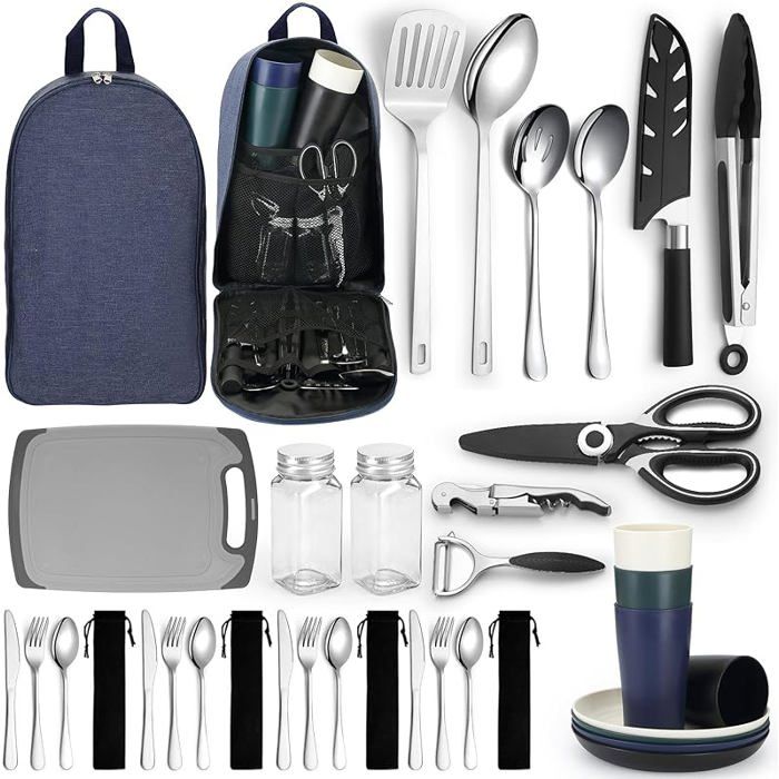 Essentiels de Camping équipement de Campingustensiles de Cuisine de Camping Camping-Car Accessoires de Campingrandonnée en Plein