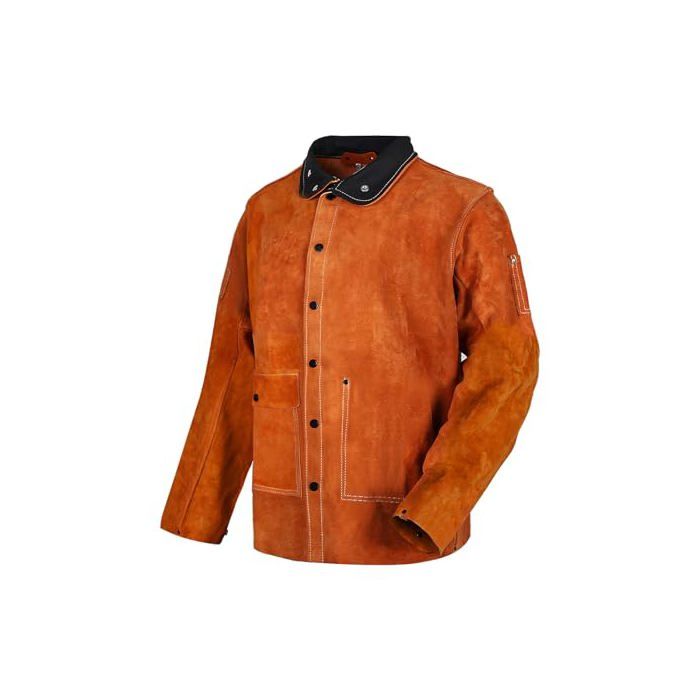 Veste de Soudeur en Cuir Résistant à la Flamme Vêtement Soudure Ignifuge Durable pour Hommes et Femmes Veste Soudeur