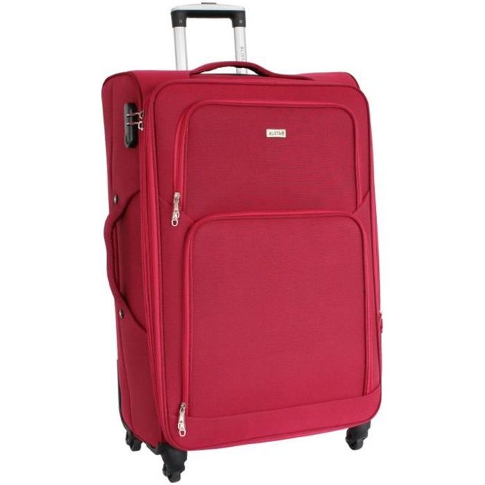 alistair plume 2.0 - valise grande taille 78cm – toile souple - rouge
