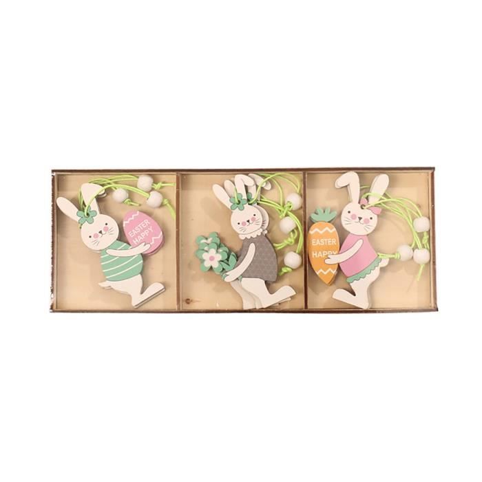 Kit Bricolage Pâques 264 Pièces – Pendentifs Bois à Peindre (œufs, Lapins, Poussins), Avec Ficelle, Yeux Mobiles, Clochettes, Pompons, Crayons Aquarelle Et Strass