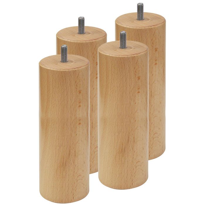 ELEA - Jeu de 4 pieds 20 cm naturel pour sommier tapissier ELEA - Jeu de 4 pieds 20 cm naturel pour sommier tapissier